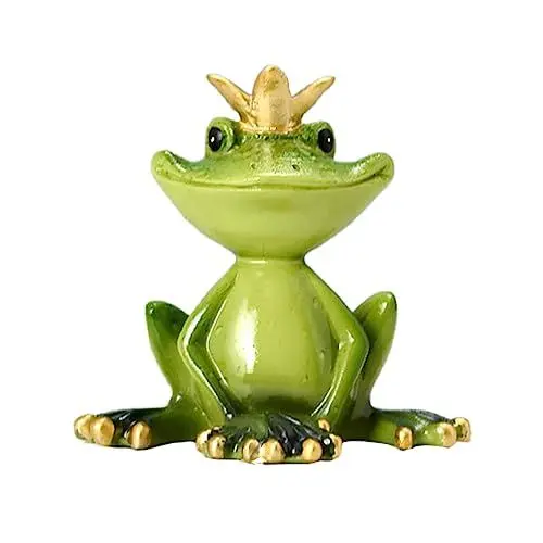 Produktbild: Holibanna 1stk Kronen-Frosch-Ornament Frosch Zimmer Dekor Frosch Macht Yoga Meditierende Froschfigur Gartenbeet Dekoration Frosch-skulptur-Statue Lustige Froschfigur Harz Froschkönig Vorbau