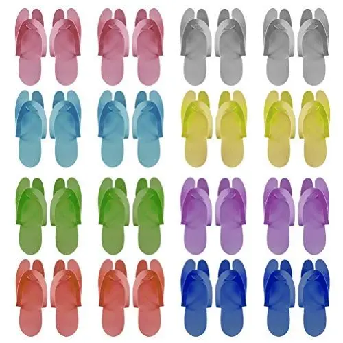 Produktbild: 24 Paar Einweg-Hausschuhe, Faltbare Eva Slipper, Tragbar FüR Reisen, Hotel, Spa, GäSte, Bunte Farben, 3mm