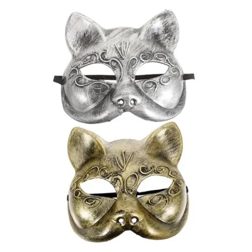 Produktbild: Holibanna 2St Fuchs Maske Niedliche Maske Verkleidung Maske faschings maske Silber Maske gesichts maske Partyzubehör Fuchsmaske realistische Maske Karnevalsmaske prop Maskenstütze Plastik