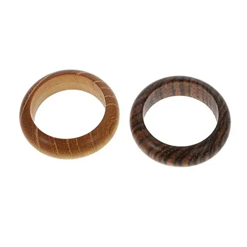 Produktbild: Holibanna 2St Holzhandwerk Mädchen basteln Ehering Dekoration Nagelzubehör stylischer Fingerring Fingerverzierung hölzern Kunsthandwerk Schmuck schmücken Braut