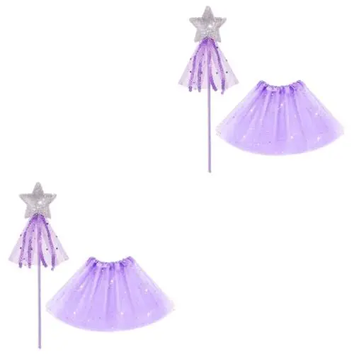 Produktbild: Holibanna 2 Sets Prinzessinnenanzug Prinzessinnenkleider Für Kleinkinder Kleid Mit Rüschen Feenkostüm Anziehkleid Für Kinder Kurzer Tüllrock Kinder Outfits Blitzkostüm Mädchen