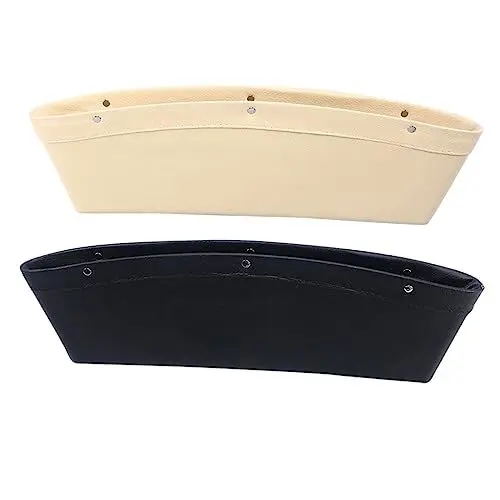 Produktbild: Holibanna 2stücke Auto Sitz Zwischenablage Organizer Tasche Passend Für Fahrzeuge Zur Aufbewahrung Von Handy Geld Rechnungen Und Mehr Schwarz Und Beige
