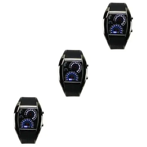 Produktbild: Holibanna 3St Autos Herrenuhren armbanduhr herren Armbanduhr mit blauer LED geführte Sportuhr geführte Fliegeruhr Unisex-LED-Armbanduhr Dropshipping Anschauen Digitaluhr Armaturenbrett Mann