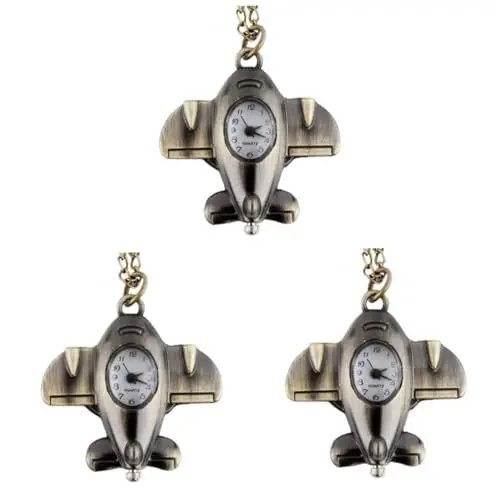 Produktbild: Holibanna 3St Schlüsselanhänger Flugzeugmodell Herrentaschenuhr Retro-Taschenuhr Herrenuhren eine Halskette Halsketten kreative Taschenuhr Persönlichkeit Anschauen Schlüsselanhänger Uhr Mann