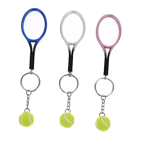 Produktbild: Holibanna 3St Tennis-Schlüsselanhänger Rucksack-Zubehör Tennisschläger-Schlüsselanhänger Ornament Schlüsselringe Taschenanhänger Schlüsselversorgung tragbar Schlüsselbund Souvenir schmücken