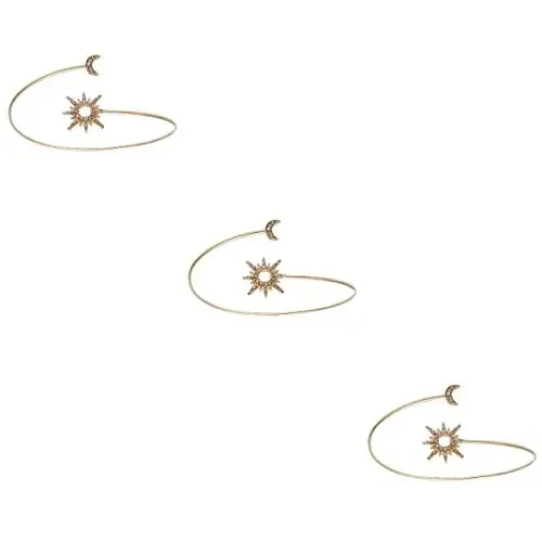 Produktbild: Holibanna 3st Sonne-mond-armband Arm Armband Manschette Goldener Armreif Frauen Goldarmreif Oberarmarmband Damen Arm Mond Armreifen Für Damen Obere Armbinde Fräulein Zirkon Schmücken