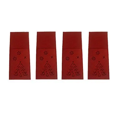 Produktbild: Holibanna 4stücke Teiliges Weihnachts Besteckhalter Mit Schneeflocken Weihnachtsbaumdesign Stilvolle Tischdeko Für Festliche Anlässe Für Weihnachtsfeiern