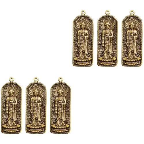 Produktbild: Holibanna 6 Stk Amulett kleine Kupferwaren Mini-Buddha-Figur Mini-Zubehör Golddekor Schlüsselringe DIY Schlüsselanhänger Anhänger Charms Schlüsselanhänger-Anhänger Jahrgang Buddha-Statue