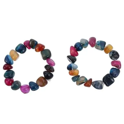 Produktbild: Holibanna 6 Stk Buntes Steinarmband Damen Armreifen Frauen-chakra Kristall Armband Edelsteinschmuck Achat Schmuck Bohemien Achat Handkette Geburtsstein Rose Naturstein Fräulein Zubehör