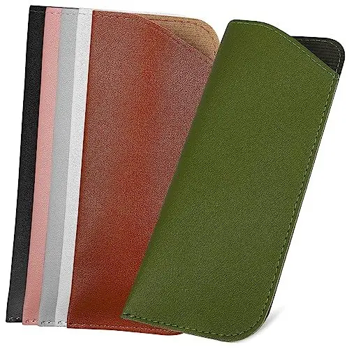 Produktbild: Holibanna 6stücke Weiche Brillenetuis Pu- Tragbare Sonnenbrillen-taschen Für Damen Und Herren Organizer Für Brillen Und Accessoires Verschiedenen Farben Hellgrau Grün Braun
