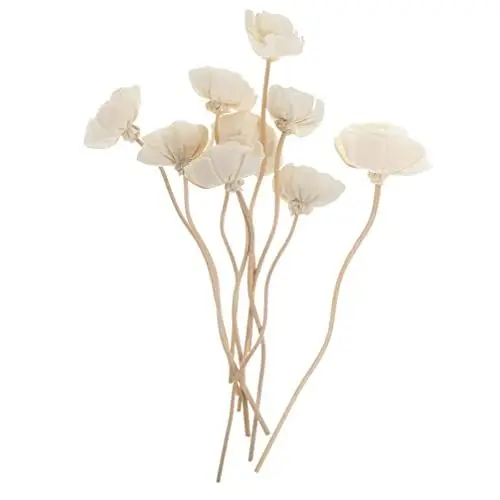 Produktbild: Holibanna 9 Stücke Rattanstäbchen Rattan Duftstäbchen Raumduft Stäbchen Diffuser Sticks mit Blumen Holz Diffusor Stöcke Weihnachten Wohnzimmer Badezimmer Deko Tischdeko