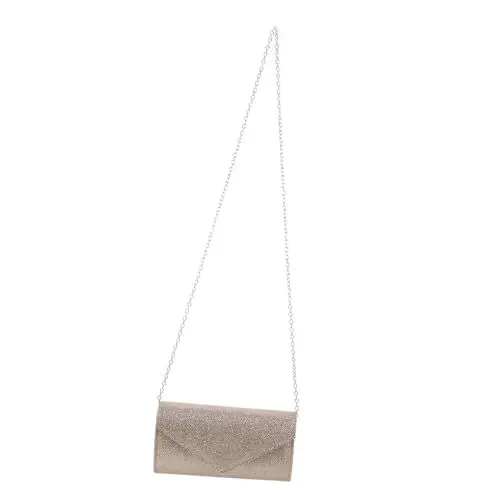 Produktbild: Holibanna Abendtasche Damen Glitzer Clutch Mit Abnehmbarer Kette Elegante Umhängetasche Für Hochzeit Party Und Festlichkeiten Handtasche Champagnerfarbe