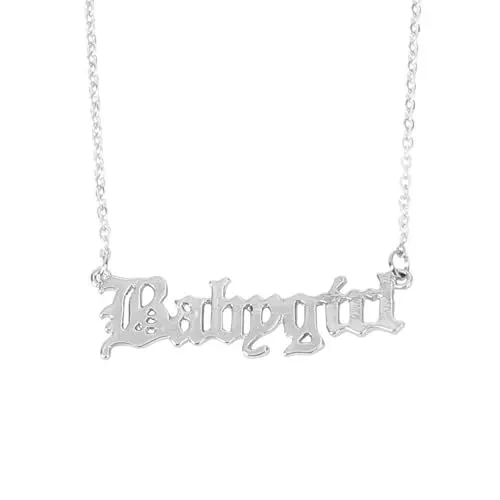 Produktbild: Holibanna Babygirl Anhänger Halskette Silber Worte Legierung Schlüsselbein Kette Choker Halskette für Mädchen Frauen Personalisierter Schmuck
