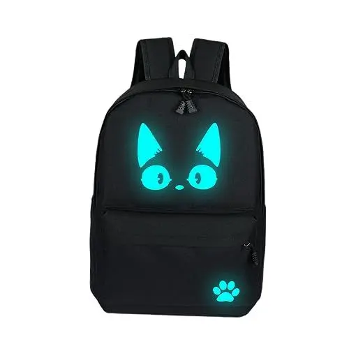 Produktbild: Holibanna Leuchtender Canvas-rucksack Mit Katzendesign Studenten-schulranzen Reise-und Alltags-tasche Bequem Und Langlebig