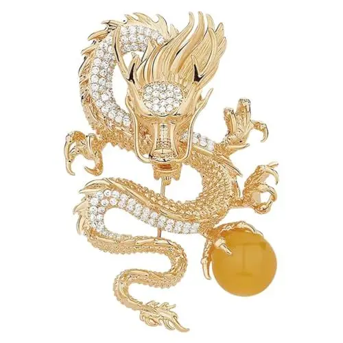 Produktbild: Drachenbrosche Für Damen Chinesischer Stil Brosche Anstecknadel Drachenschmuck Für Frauen Elegante Reversbrosche Für Frauen