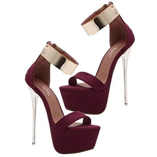 Produktbild: Holibanna Damen Sandalen Super High Heel Pumps Runde Zehen 16Cm Hochhackige Plateauschuhe