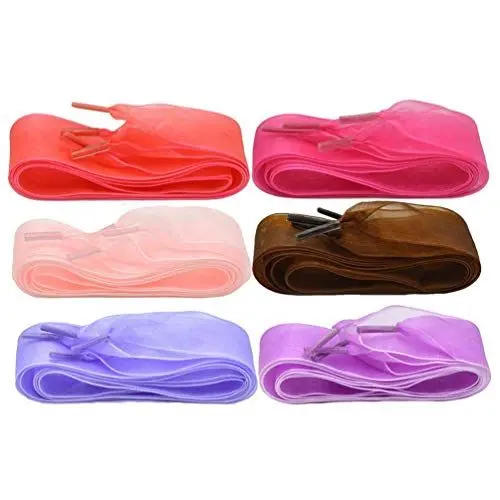 Produktbild: Holibanna 6 Paar Breite Chiffon-schnürsenkel 2 5 X 115 Cm Für Turnschuhe (breite Schnürsenkel)