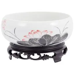 Produktbild: Holibanna Flache Pflanzschale Bonsai Schale Keramik-Bonsai-Pflanzgefäß Bonsai-Pflanzgefäß Mit Sockel Sukkulenten-Pflanzgefäße Töpfe Für Zimmerpflanzen Asiatische Deko Behälter Für Seerosen