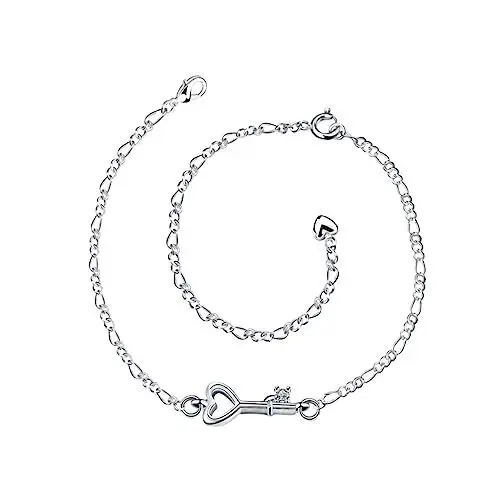 Produktbild: Holibanna Fußkettchen Fußkette Schmuck Trendige Accessoires Sterling verstellbare Fußkette Gliederkette Diamantarmbänder für Frauen Barfußkette Knöchelkette Mode Schuhwerk