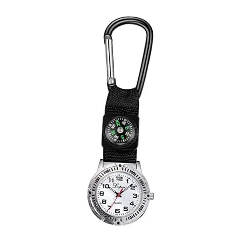 Produktbild: Holibanna Geschenke Männer schauen zu Uhr mit Bergsteigerschnalle Clip Digitaluhr Uhrengehäuse für Herren Kompass Uhr Ansteckuhr Anzahl Taschenuhr Bergsteigeruhr Anschauen Fräulein