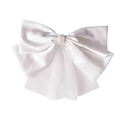 Produktbild: Holibanna Haarschmuck für die Braut Brautkopfschmuck für die Hochzeit Braut Stirnband Tiara weißes Stirnband große schleife haarband Party-Requisiten Doppelschicht Cocktail Vogelkäfig Textil