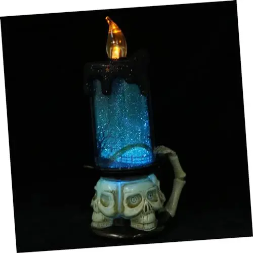 Produktbild: Holibanna Halloween Skelett Kerzenlampe LED Leuchtende Deko für Partys Tragbar für Halloween Feiern Sichere und Langlebige für Tisch und Gartenveranstaltungen