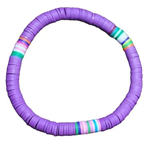 Produktbild: Holibanna Heishi Surfer Armb?nder Polymer Clay Regenbogen Armband Elastischen Seil Armband Perlen Armband Freundschaft Handgelenk Kette Schmuck für Strang Lila