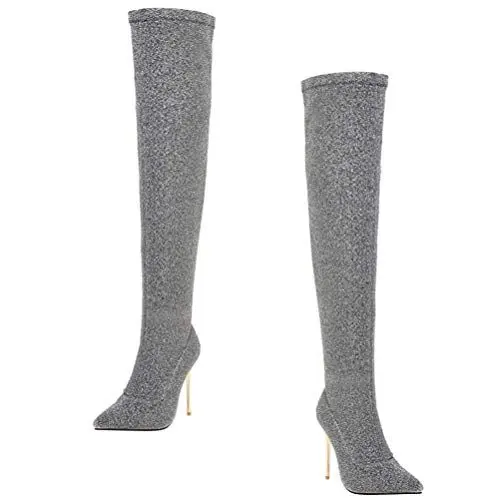 Produktbild: High Heels High Heels High Heels High Heels Oberschenkel Hohe St?ckelschuhe mit Hohen Abs? Spitzen Zehen Leopardenmuster Dünne Abs?TZE Schuhe Absatzh? 10 cm High Heels Overknees