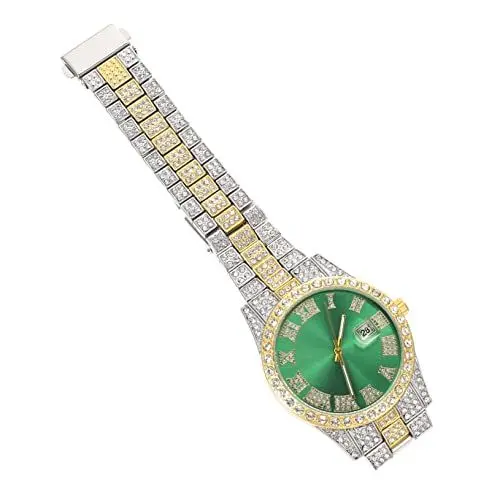Produktbild: Holibanna Kalenderuhren für Herren Luxusuhren für Herren Diamantuhren für Herren Uhrengehäuse für Herren Herrenuhren Armbanduhrverzierung Männergeschenk Blitz Anschauen schmücken Mann Glas