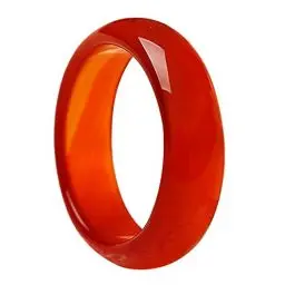 Produktbild: Holibanna Karneol Kristall Ringe Natürliche Red Karneol Edelstein Band Ring Karneol Glatte Donut Ring für Frauen Weihnachten Jahrestag Geburtstag Geschenke 18Mm