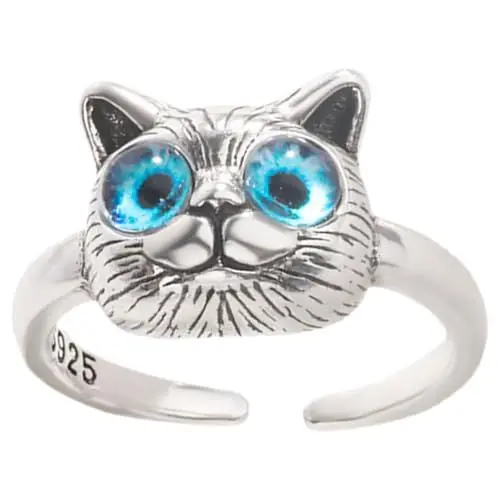 Produktbild: Holibanna Katze Schmuck Geschenke Niedliche Katze Verstellbare Ringe Offen Tier Einfach Personalisierte Ring Stapeln Verlobung Hochzeit Fingerringe Modeschmuck Geschenke Für Mädchen