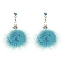 Produktbild: Holibanna Kunstpelz Ball Ohrringe Pom Pom Baumeln Ohrringe Schmuck für Frauen Mädchen Grün