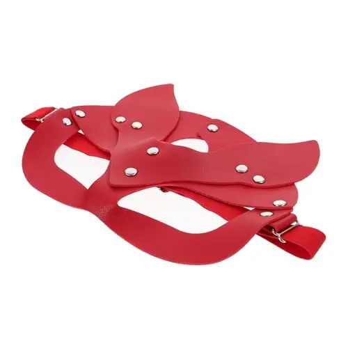 Produktbild: Holibanna Maske für Maskeradeparty für Frauen Cosplay-Kostüm-Maske Kostüm Party Maske Dekor Party-Maske Halloween-Kostümzubehör halloween masken halloweenmaske Ledermaske Fuchsmaske rot