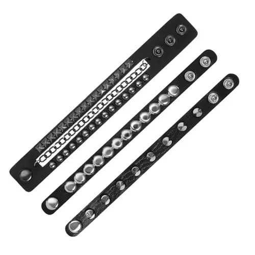 Produktbild: Holibanna Nietenarmband Satz Punkarmbänder Lederarmband Für Männer Frauen Halloween Spike Armbänder Cooles Unisex Armband Lagenlook Kunstleder