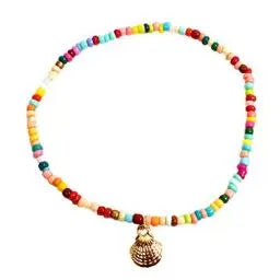 Produktbild: Bunte Fußkette Perlen Handgefertigte Strand Fußkette Mit Muscheln Für Damen Für Urlaub Strand Und Reisen Stilvolle Fußdekoration Für Fotos
