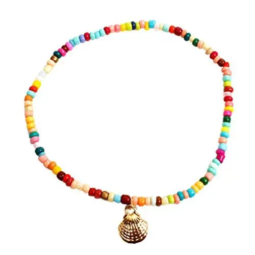 Produktbild: Bunte Fußkette Perlen Handgefertigte Strand Fußkette Mit Muscheln Für Damen Für Urlaub Strand Und Reisen Stilvolle Fußdekoration Für Fotos
