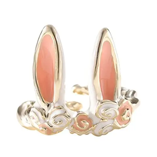 Produktbild: Holibanna Rabbit Open Rings Adjustable Bunny Ear Ring Cute Animal Jewelry Accessory for Girl Women Stackable Alloy Cute Wedding Rings