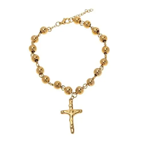 Produktbild: Holibanna Retro Tibetisches Perlenarmband Mit Kreuz Rosenkranzarmband Aus Holzperlen Für Herren Glücksarmband Für Spirituelle Praktiken Und Tägliches Tragen Stilvolle Handgelenkkette