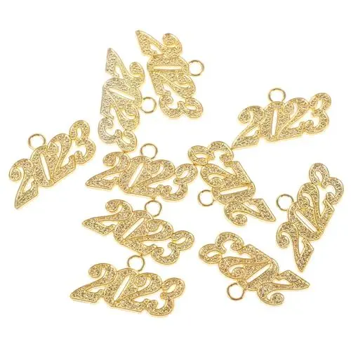 Produktbild: Holibanna Schmuck 10 Stück 2023 Schuhjahr Ornamente 2022 Neujahrsdekorationen 2022 schützen 2022 Abschlusspartyzubehör 2022 Schlüsselbund Charme 2022 Anhänger Zinklegierung Anzahl Halskette