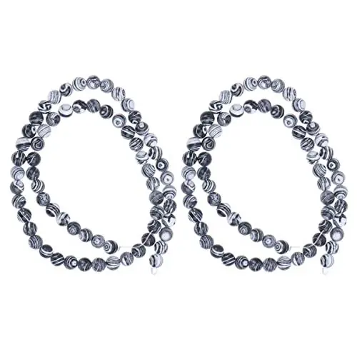 Produktbild: Holibanna Schwarze und Weiße Malachit Perlen Stränge Lose Perlen für DIY Schmuckherstellung pro Strang für Armbänder Bastelprojekte