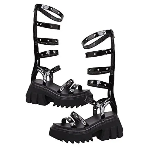 Produktbild: Holibanna Sommerschuhe Sandale R?mischen Goth n Gladiator n Partei Chunky Ferse Schuhe Sommer n Weibliche n Weibliche Sandalen Gotische Plateausandalen