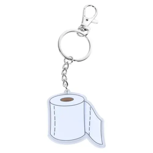 Produktbild: Holibanna Schlüsselanhänger Toilettenpapier Design Transparent Anhänger für Taschen Dekoration Kreativer Schlüsselring für Frauen und Männer