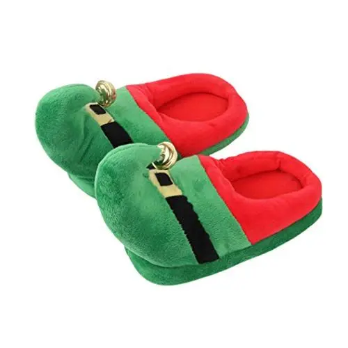 Produktbild: 1paar Weihnachtliche Plüsch Hausschuhe Für Junge Mädchen Rutschfeste Warme Pantoffeln Für Familie Für Herbst Und Winter