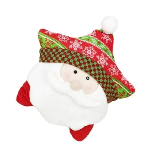 Produktbild: Holibanna Weihnachtssofakissen Weihnachtskissen Weihnachtsmann-plüschkissen Weihnachtliche Couchkissen Kissen in Sternform Weihnachtsdekoration Zubehör Weihnachten
