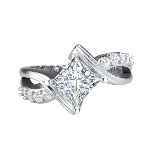 Produktbild: Holibanna Zirkon Unisex Finger Schmuck Mode Für Cocktail Party Weiß Größe 10 Elegante Finger Dekoration