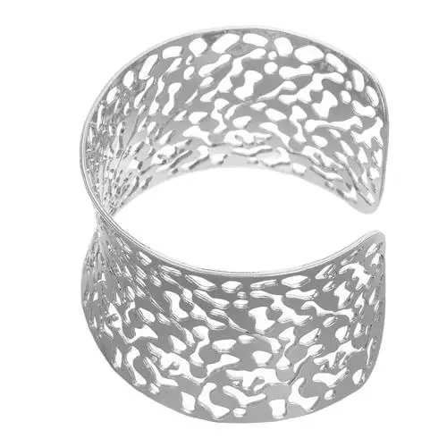 Produktbild: Holibanna hohles offenes Armband schmuck zubehör Elegantes Armband Luxusarmband Trendiges Armband offener Armreif breite Manschette Goldarmband für Damen breiter Armreif Kupfer Silver