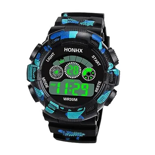 Produktbild: Holibanna kinderuhren Uhrengehäuse für Herren Schwimmuhr Wasserdichte Kinderuhr Tarnuhr Junge Uhr Herrenuhren Digitaluhr Männer schauen zu männliche Uhr betrachten Sport Anschauen Gurt Mann