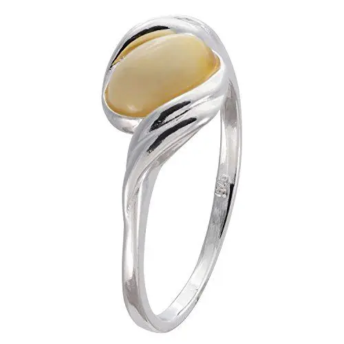 Produktbild: HolidayGiftShops Ring für Erwachsene aus Sterlingsilber und baltischem Butterscotch-Bernstein in Danielle-Größe 17.75