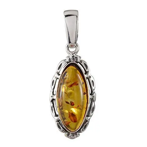 Produktbild: HolidayGiftShops Sterling Silber Baltischer Honig Bernstein Anhänger Devee