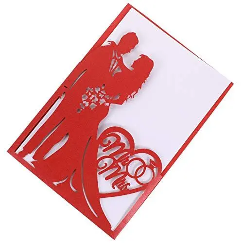 Produktbild: HOLIDYOYO Elegante Hochzeitseinladungen Tasche 10 Stücke Hohl Hochzeit Karten für Feiern Decor Material